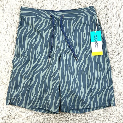 Fair Harbor Shorts Herren S Dark Denim Tigerstreifen Neu mit Etikett The Ozone 10 Short Liner