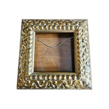 Italian Gilt and Gesso Gold Leaf Baroque Wood Frame Rococo Made in Italy 9x9x5 