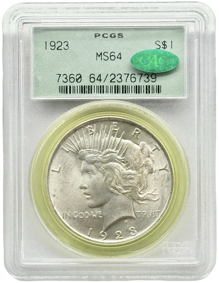 MS 64 Graded 1923 Year Peace Dollars (1921-1935) for sale | eBay