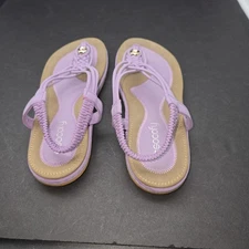 Socofy Womens Purple Sandals Size 42 / US 9.5 Slip On Gold Accent