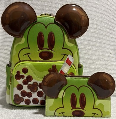 Disney Mickey Mouse Boba Drink Loungefly Backpack Wallet Set  display picture 3