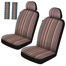 Baja Saddle Blanket Car Seat Covers Washable Breathable Front Set Orange