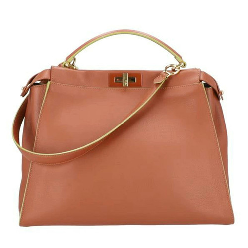 Fendi Peekaboo Large 2Way Shoulder Bag 8BN210 Leather Black Gold Hardware