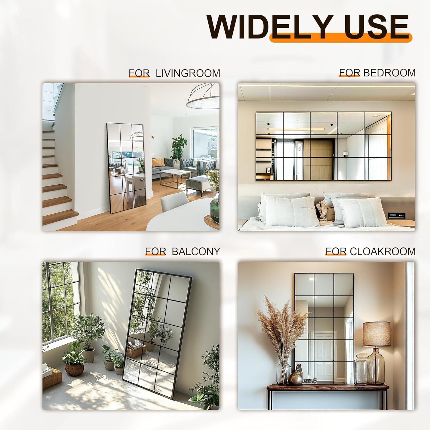 Large Full Length Floor Mirror for Bedroom, Living Room, Hallway - 28"X55" Windo