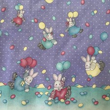 Daisy Kingdom "Jelly Bean Shower" Border Fabric Purple Cotton 1.72 Yds VINTAGE