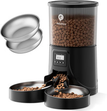 Automatic Cat Feeder for 2 Cats - 16 Cups/4L Timed Auto Pet Feeder with Portion