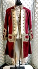 Colonial 18th Century 4Pc Burg/Ivory Aristocrat Coat Knickers Waistcoat Jabot MD