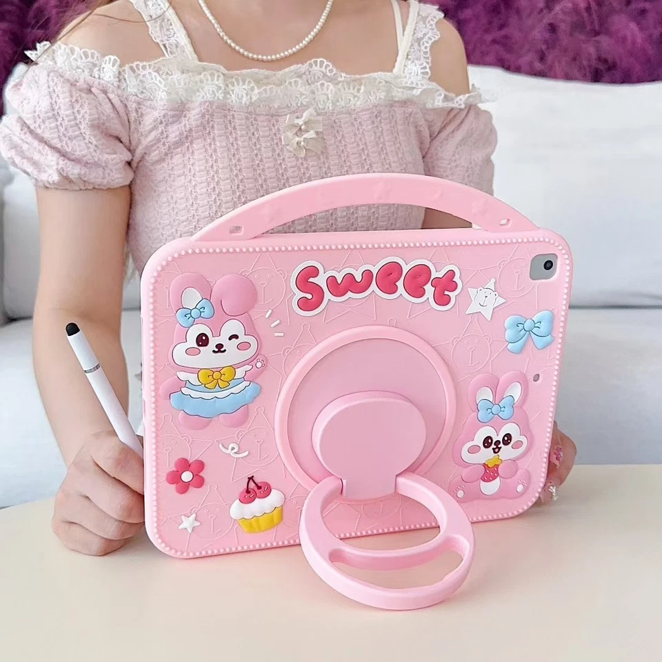 For iPad 11th A16 10th 10.9" 9 8 mini 7 6 Air Pro 11 Cute Kid Stand Case Cover - Image 4 of 4