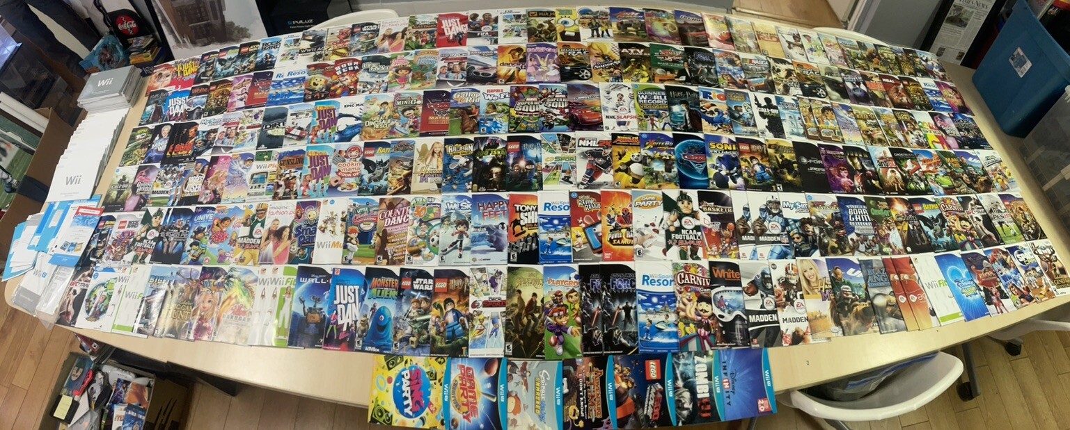 LOT OF 235+ NINTENDO WII/WII U GAME MANUALS + CONSOLE/INFO MANUALS