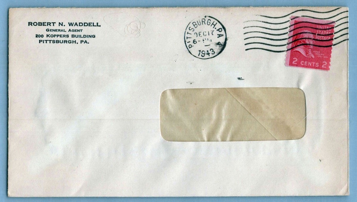 ZAYIX US Cover 1943 Pittsburgh Machine Cancel Prexie Coil