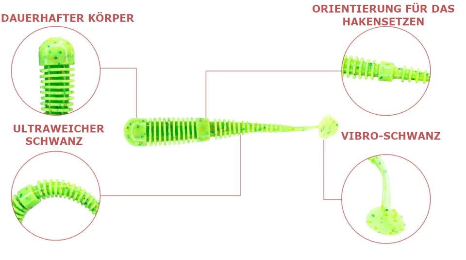 Fanatik Köder BOXER 5-11cm Gummiköder Gummifisch Jig Softbaits mit Aroma 2-4.5" - Bild 2 von 2