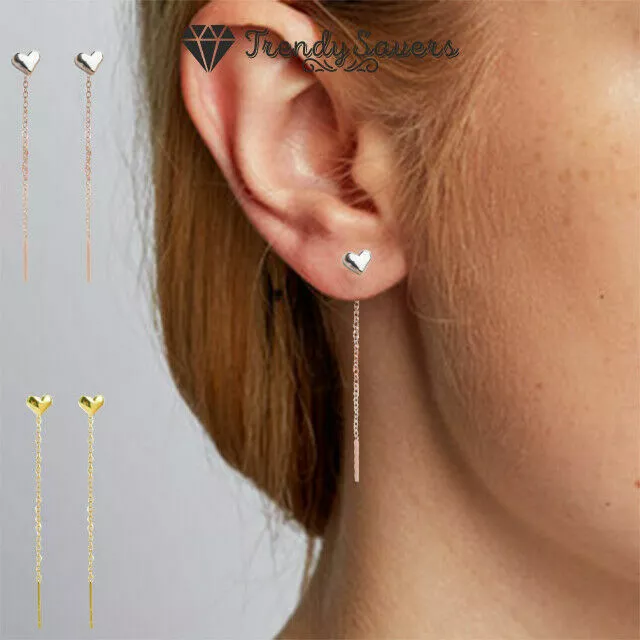 Sterling silver threader chain best sale earrings