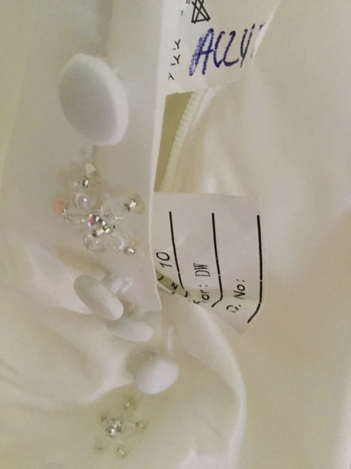 Vestido de noiva Allure corset vestido de noiva diamante branco tafetá com cadarço nas costas 10 - Imagem 4 de 4