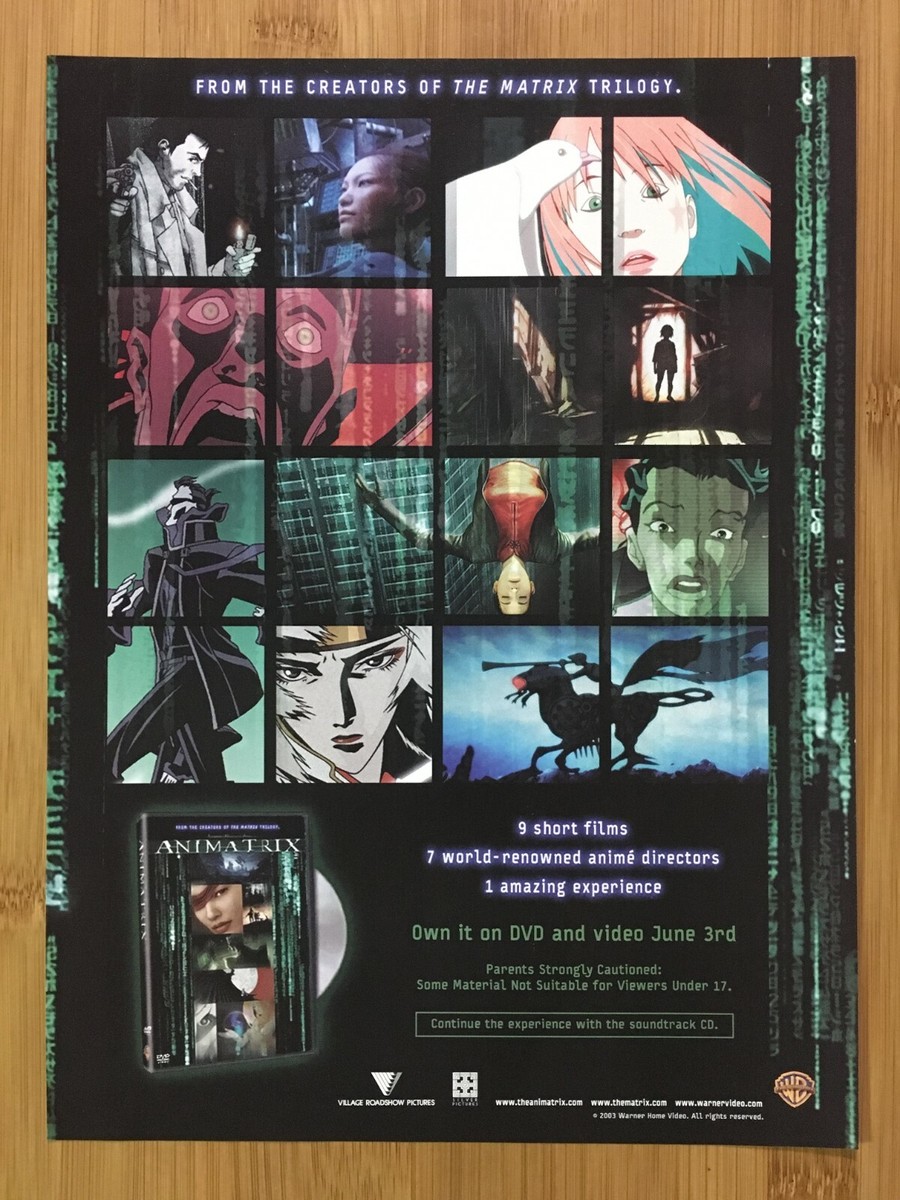 2003 The Animatrix Print Ad/Poster Original Official DVD