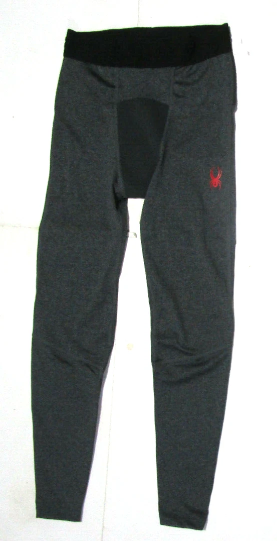 NEW Spyder ProWeb Fleece Men’s Base Layer Tights, New Dark Gray Breathable Sz S