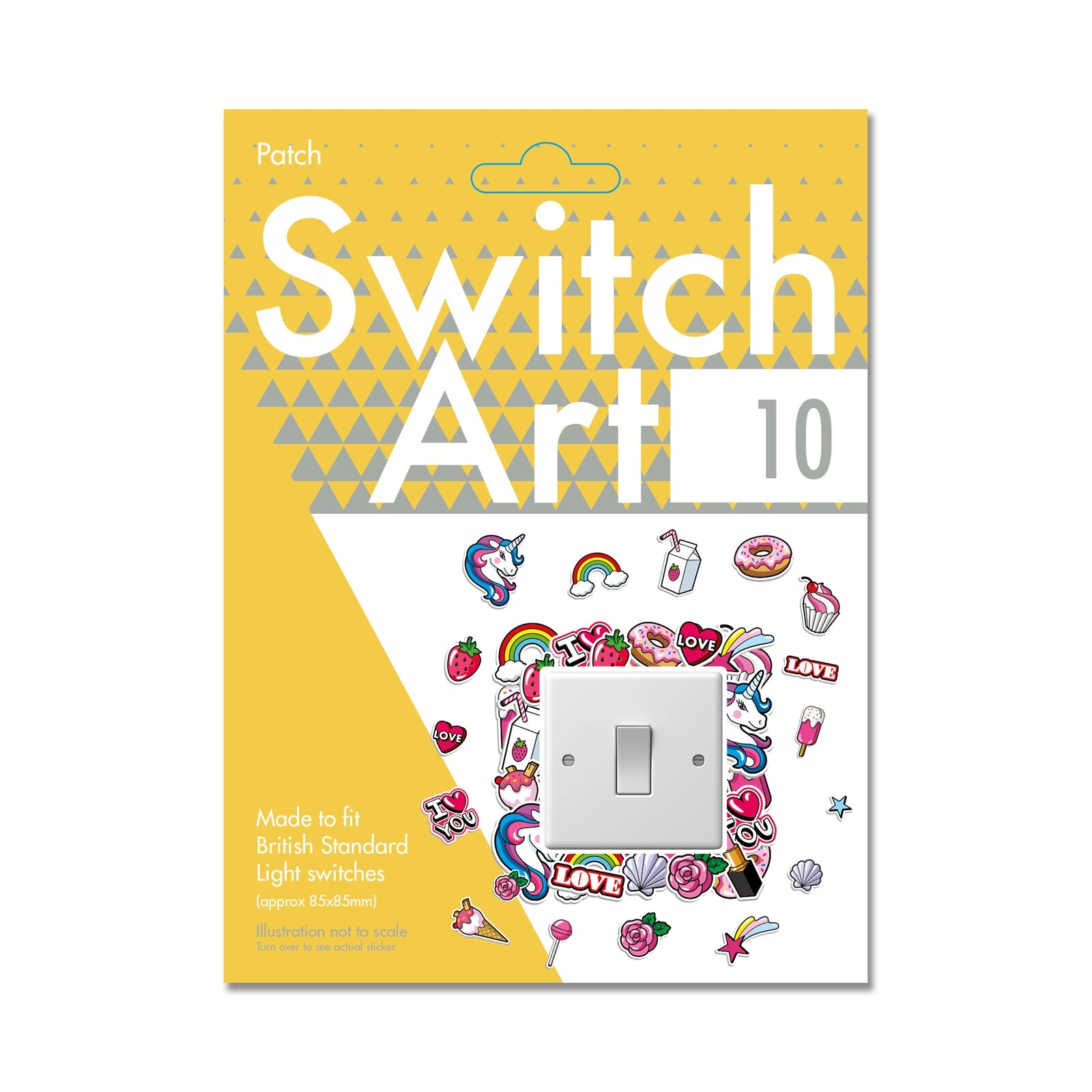 Light Switch Art Stickers 'PATCH' For Children's Kids Bedroom Fun Decorative
