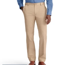 SIZE 36 X 34 AMERICAN CHINO FLAT-FRONT STRAIGHT FIT PANT ENGLISH KHAKI pantalon