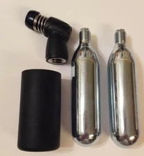 CO2 Mini Inflator pump Bike Tire  w/ 2 pack 16g C02 threaded cartg sleeve kit