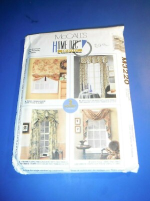 McCall's 3220 Wohndekoration Fensterbehandlungsmuster, Swags, Schatten, Schnitt