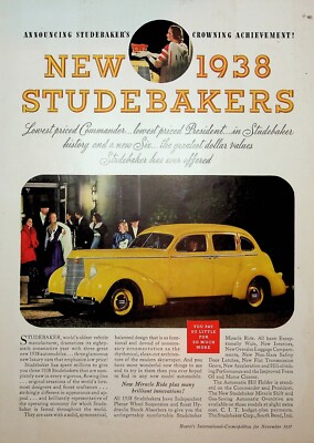 Original Studebaker 1938 ''you pay so little for so much more'' Paper Ad
