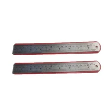 2 Pcs 8 inch / 20 cm Stainless Steel Ruler Metal Ruler with Conversion Table