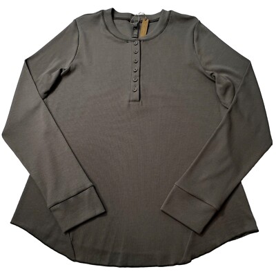 [IN SILENCE] RIB HENLEY NECK LONG SLEEVE ☆送料込☆ Ribbed Long Sleeve O-Neck Henley Top