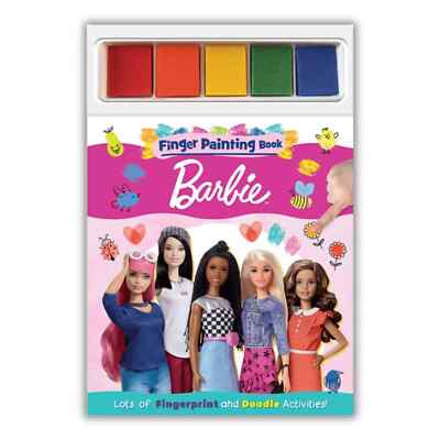 Barbie Finger Painting Book Doodle Activity Colouring Pad Includes Paints