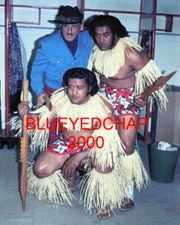 SAMOANS AFA & SIKA & AL COSTELLO  WRESTLER  8 X 10 WRESTLING PHOTO WWF NWA
