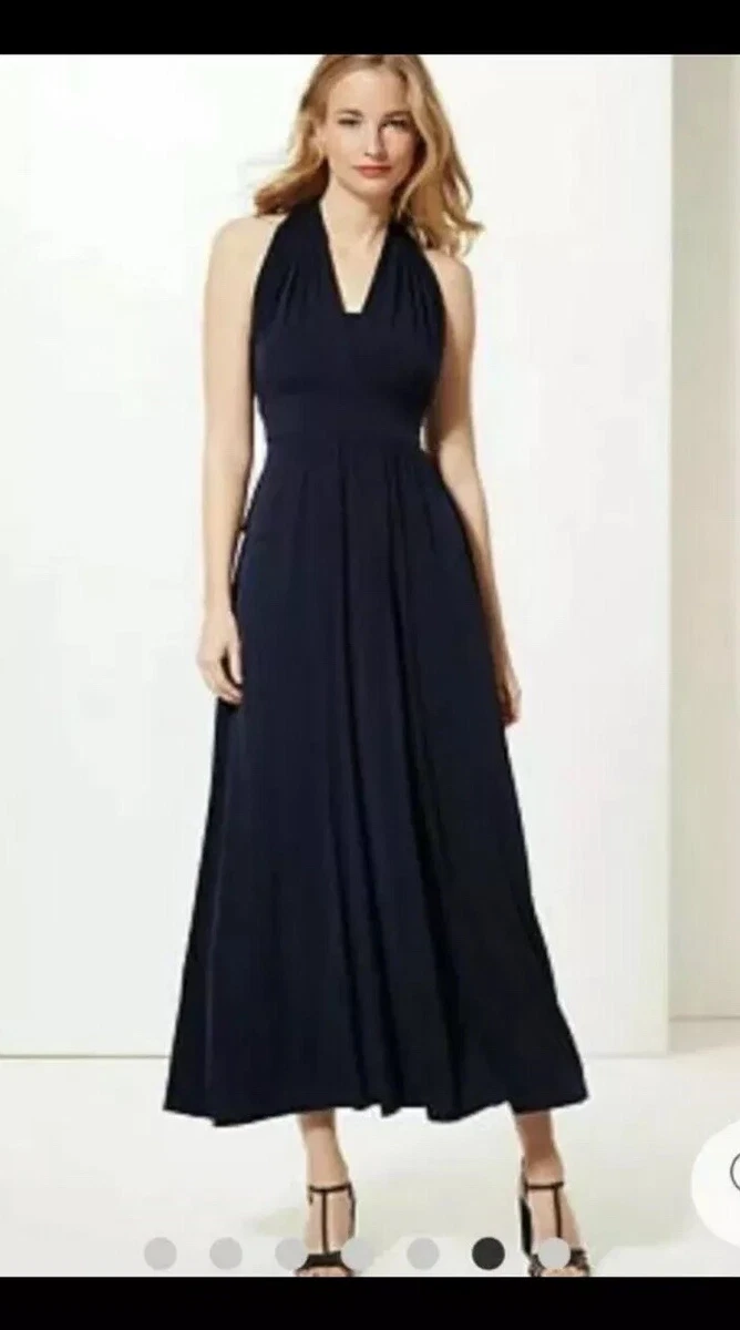 MARKS AND SPENCER NAVY WEDDING BRIDESMAID MULTIWAYS PARTY MAXI DRESS UK  SIZE 12 | eBay