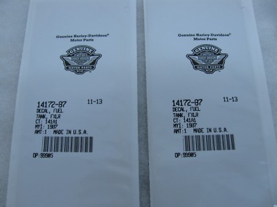 HARLEY DAVIDSON 純正 タンク デカール 14172-87 2 New NOS Genuine Original Factory Harley Davidson Gas Fuel Tank