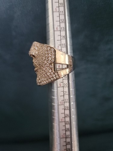 Sonia B Bitton 925 CZ face Nose & Mouth Ring sz 8 RARE !! UNIQUE! Stamped Signed - Picture 11 of 21