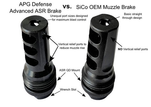 Advanced SilencerCo ASR Style QD Muzzle Brake - .223 Cal 1/2 -28 in - Picture 2 of 6