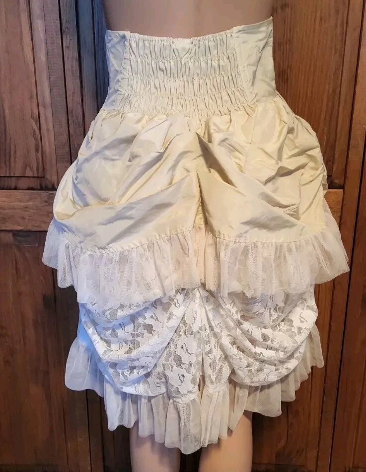 BURLESKA Cream & Lace S Skirt Burlesque Saloon Steampunk Boho Reinactment NEW - Image 4 of 4
