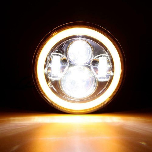 7 Inch Round LED Headlight Turn Signal Hi-Lo Beam DRL For Ford Mustang 1965-1978 - Picture 4 of 12