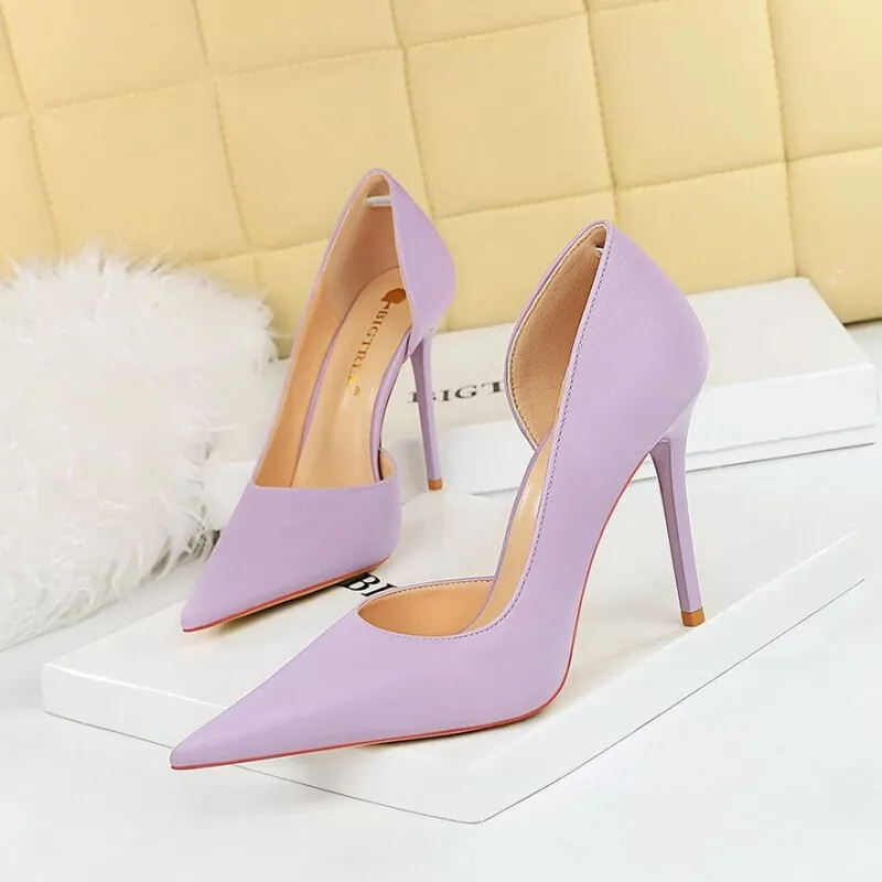 Decolte Scarpe Gioiello Tacco 11 cm Rosa Lilla Pelle Sintetica