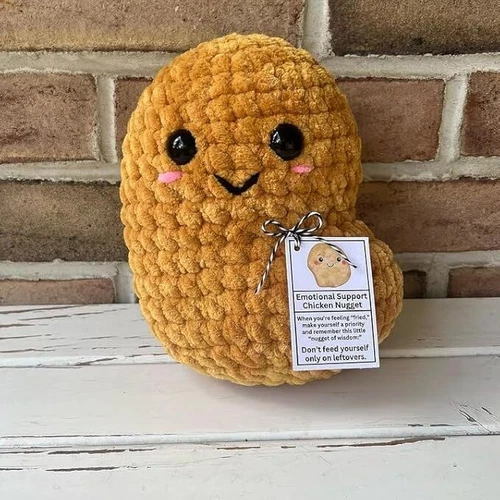 Emotionale Unterstützung Huhn Nugget, niedlich Handmade Emotional Support Plüsch - Bild 3 von 11