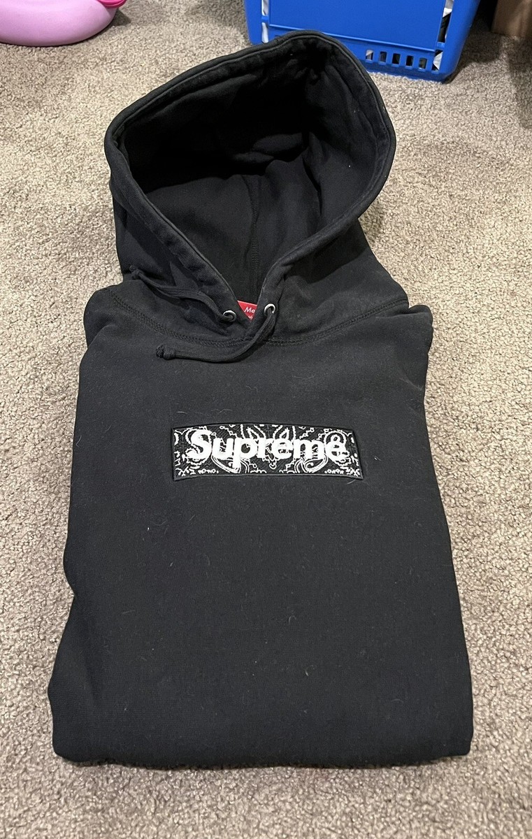 Supreme black bandana paisley box logo hoodie sweatshirt | eBay Supreme black bandana paisley box logo hoodie sweatshirt | eBay