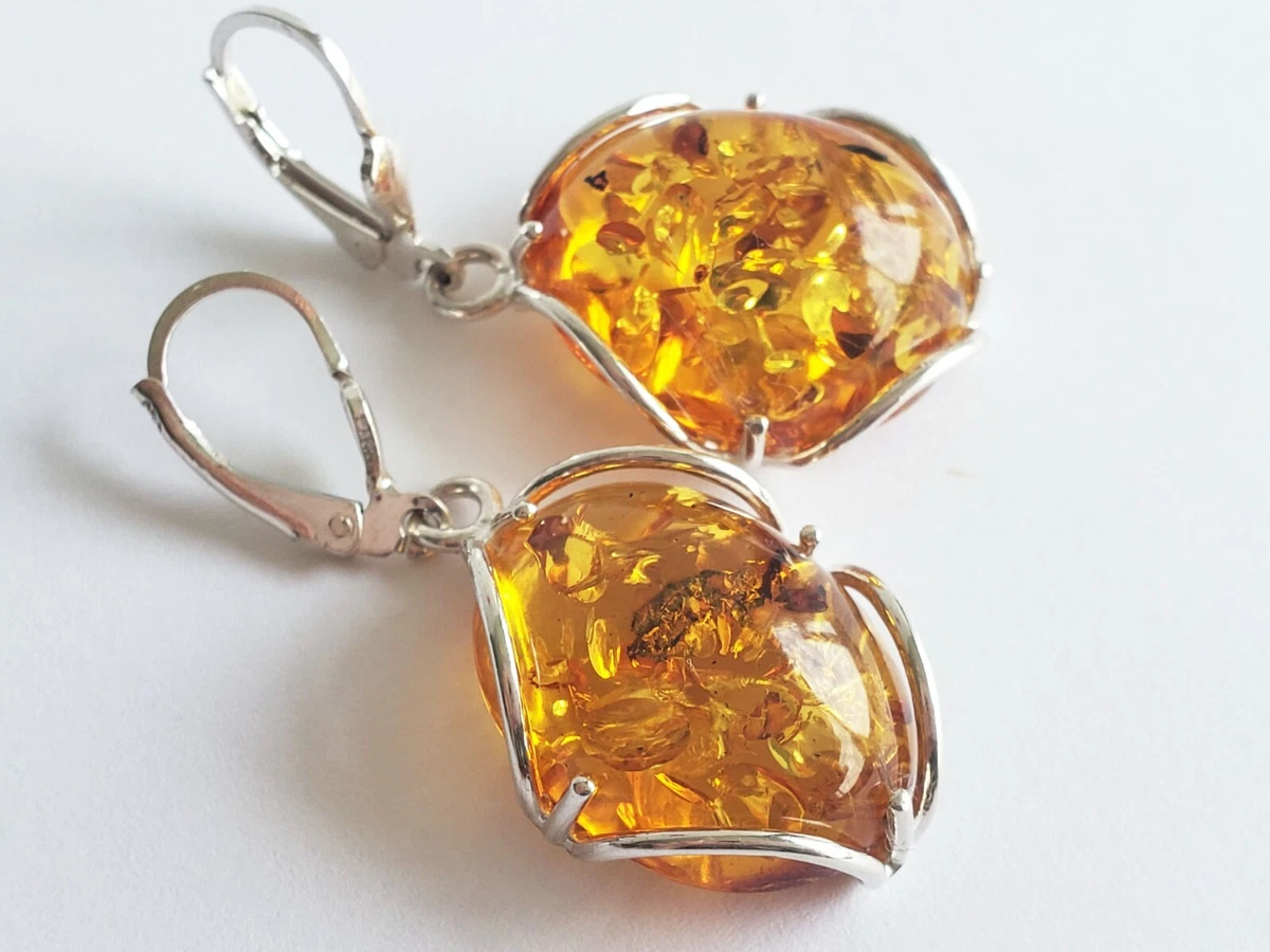 Amber earrings ebay clearance