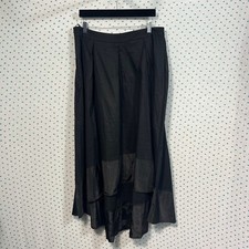 Zeagoo Women's Size Large Black Long High-Low Maxi Skirt
