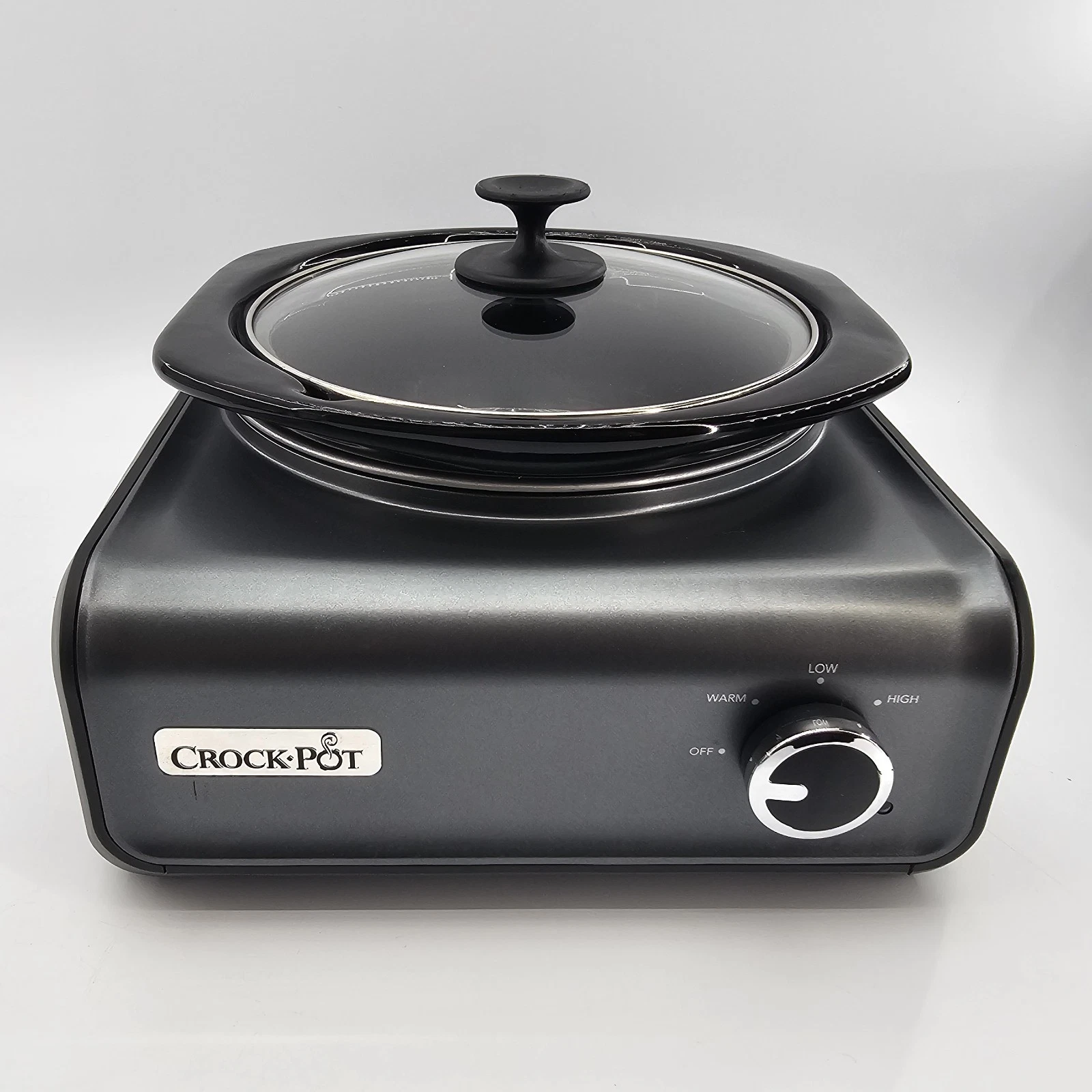 Crock Pot Hook Up 2.5 Quart Round Slow Cooker Black SCCPMD2-CH Tested Working