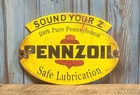 Vintage Pennzoil Porcelain Metal Lubrication Motor Oil Sign