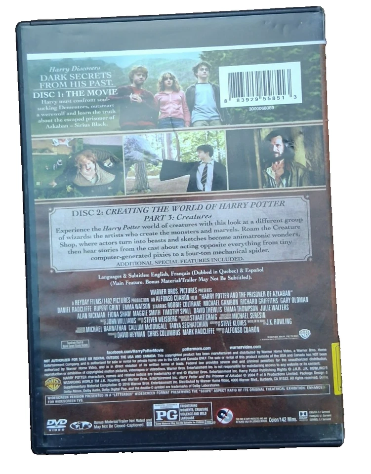 Harry Potter and the Prisoner of Azkaban (DVD, 2016, 2-Disc Set) Ex Libris - Image 2 of 4