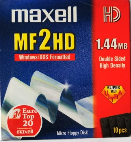 10 Disketten neu Maxell 2HD 3,5" Floppy Disk MS-DOS 1,44MB
