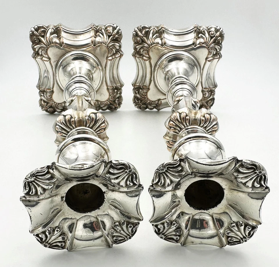 PAR DE CANDELABROS 11" PLACA SHEFFIELD ANTIGUA WILLIAM IV c1835 Foto 3 de 4