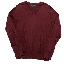 Polo Ralph Lauren Men s Size L Burgundy Pima Cotton V-Neck Sweater