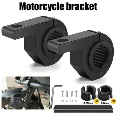 2pc Horizontal 0.75/1/1.25'' ATV UTV Off-Road Light Bar Clamp Mount Bracket Kit D