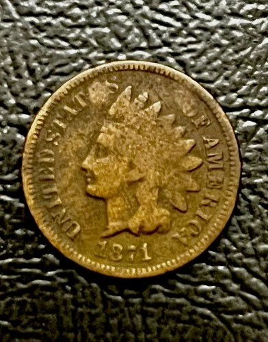1871 Indian Head Cent 1c•VG/F•Key Date