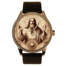 EL ROSTRO DE DIOS. RARO RELOJ CRISTO LEONARDO DA VINCI DIARIOS SECRETOS LATÓN MACIZO