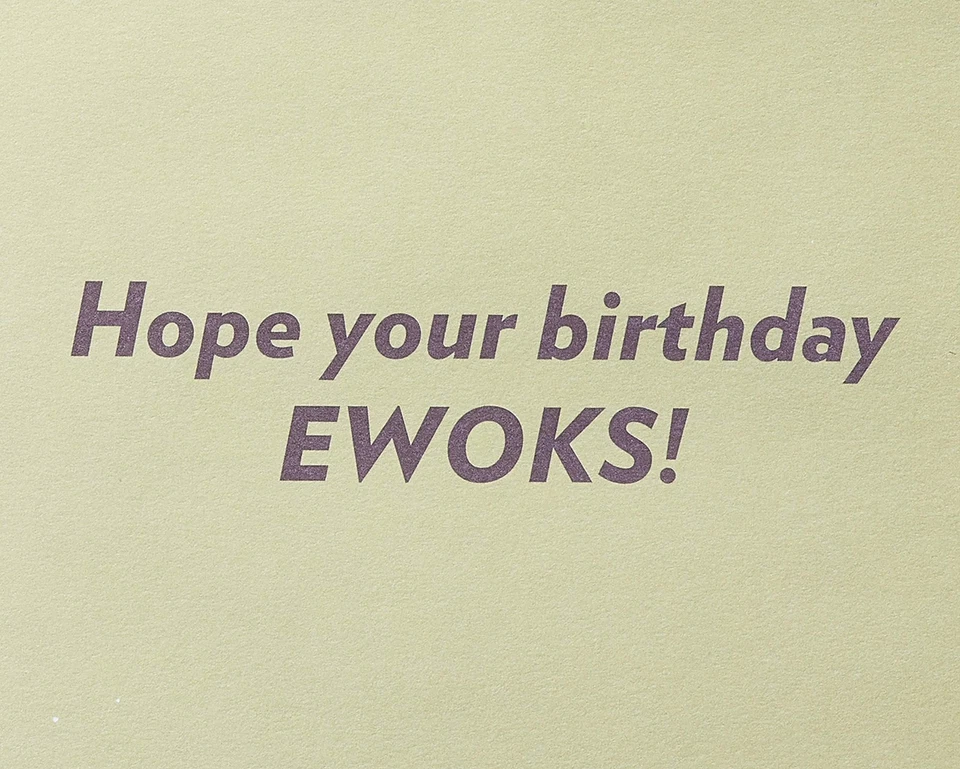Papyrus Ewok Birthday Card Premium Leather Greeting Card For Star Wars Fans - Image 3 of 4