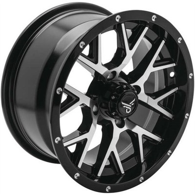 QuadBoss Barbwire Wheel 14x7, 4/110, 5+2, Black/Machined RT-GW081147110MBB